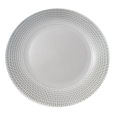 China Sustainable Wholesale Elegant Embossed Ceramic Dish Dishes For Wedding Restaurant for sale