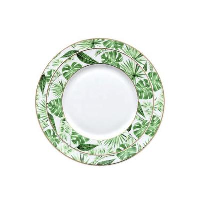 China Contemporary Green Leaf Stocked Tropical Rainforest Party Dish for sale