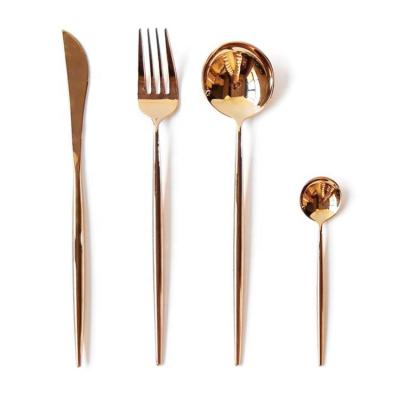 China Sustainable Rose Gold Travel Cutlery Set Manufacturer for sale