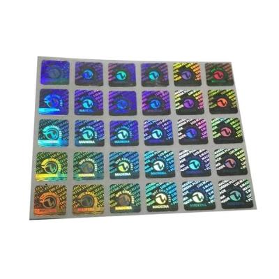 China Cheap Price Anti-counterfeiting Printing 2D/3D Hologram Silver Anti-counterfeit Adhesive Sticker for sale