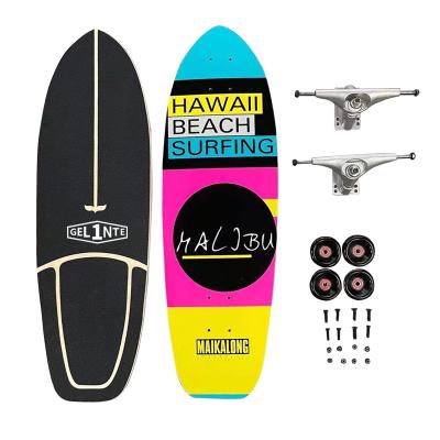 China Funny Kick Skateboard Sport 65*43mm Wheel Surfskate Lightning Rolls Surfskate 7 Ply Maple Skateboard Land Surfboard for sale