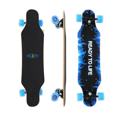 China Anti Slip PU Longboard Wheel 9 Ply Drop Down Skateboard Freeride Longboards Longboard Canadian Maple Longboard for sale