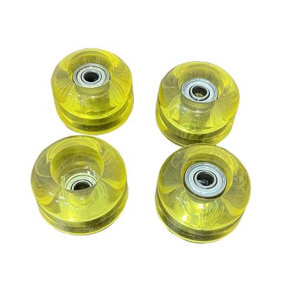 China Gelinte Flexible Cheap Clear Skateboard 50*36mm Longboard Wheels Transparent Road Wheels Cruiser Skateboard Wheels for sale