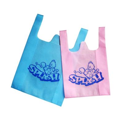 China Waterproof Biodegradable T-shirt Bag PP Non Woven Fabric Cheap Non Woven Shopping Bags for sale