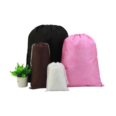 China Handled Rope Handle Portable Folding Nonwoven Drawstring Bags for sale