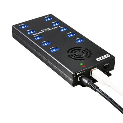 China Industrial Mobile Devices Computer Din Mount Metal Usb Charger 120W 12V 10A Multiple Adapor .desk 10/15/18 port usb charging hub for sale