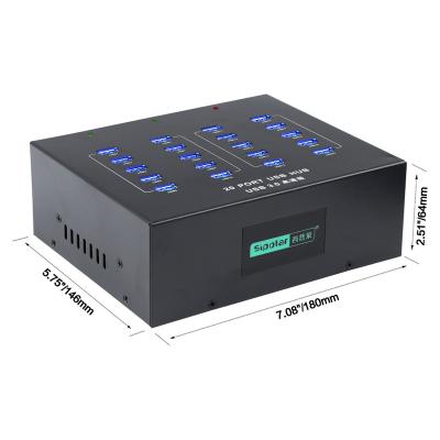 China Sipolar A-213P 20 Ports Metal Best 5.0Gbps USB HUB 3.0 High Speed ​​USB Hub With Adapter 100-240V for sale