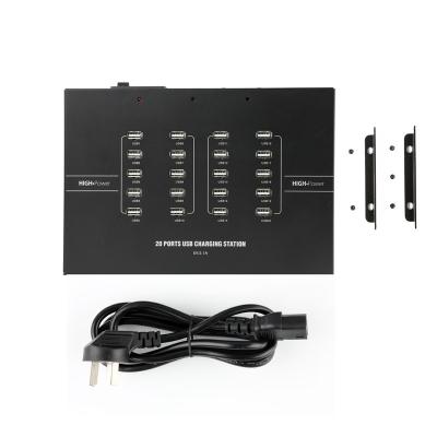 China Metal Sipolar Factory CE Rohs Chargers 20Ports Quick Charge 2.1A USB Hub Charger For Phones/Pad/Tablet for sale