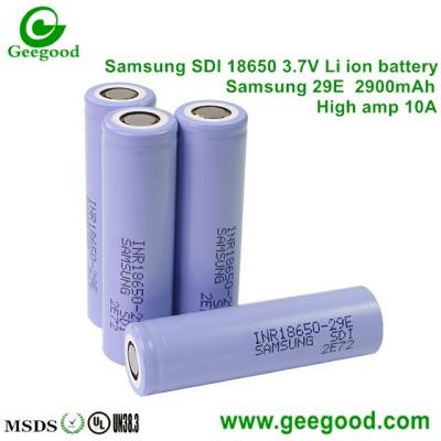 China Samsung 29E 2900mah 10A 3.7V li ion battery 18650 Geniune 100% hot sale for power bank UPS back up power for sale