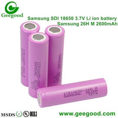 China Samsung 2600mah 3.7V 26H 26HM 26F 26FM 26JM 26FU 18650 battery Geniune 100% hot sale for power bank UPS back up power for sale