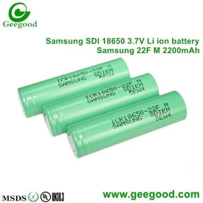 China Samsung 18650 22F 22FM 22P 22PM 2200mah 10A 3.7V Li -ion battery Geniune 100% hot sale for power bank UPS back up power for sale