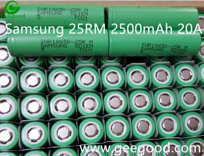 China 2016 Hot battery Samsung SD1 18650 25R 25RM 2500mAh 20A high drain high amp for e cig / Vape / mod for power tools e-bik for sale