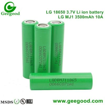 China 2016 Hot sale battery 18650  MJ11 3500mah 10A/5C High capacity high power battery for sale