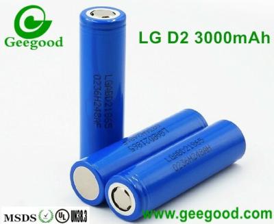 China  D2 3000mAh big capacity 18650 3.7V li-ion batteries for power bank UPS back up power for sale