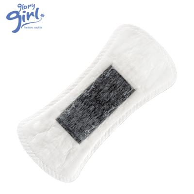 China Super Absorbent Lady Sanitary Napkins Menstrual Period Pad 180mm Disposable Bamboo Charcoal Panty Liners On Sale for sale