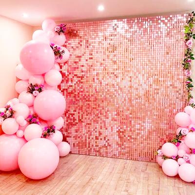 China Wedding Party Event Decoration Pink Confeti Sequin Panels Sparkles Wall Decoration Backdrop for sale