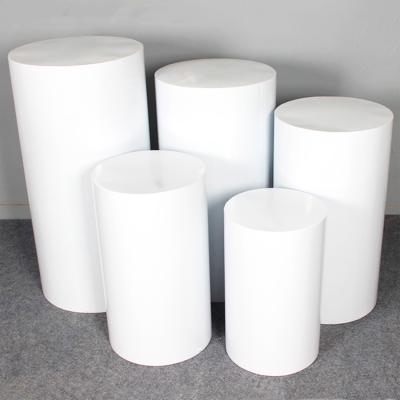 China Morden Wedding Decoration Acrylic Cylinder Displays Round Pillar Column Pedestals for sale