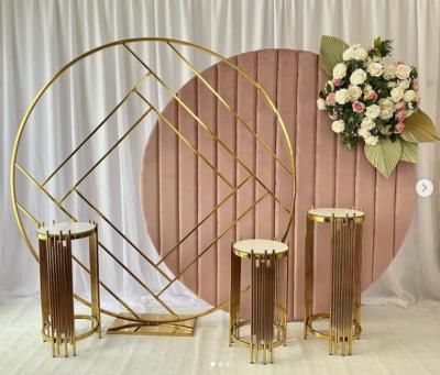 China Round Arch Wedding Decorations Wholesale Party Metal Arch Backdrop Fashionable Gold Wedding for sale