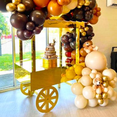 China Morden Wedding Display Sweet Gold Acrylic Candy Carts For Parties Wedding Decorations for sale