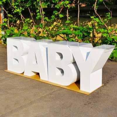 China Wedding Party Event Decoration Custom Weeding Event Supplies Party Decoration Metal Letter Decor Large Baby Table for sale