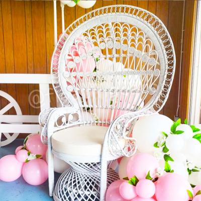 China Storage Wedding Supplies Decoration Peacock-Chair Set Peacock Chair White Wicker Rattan for sale