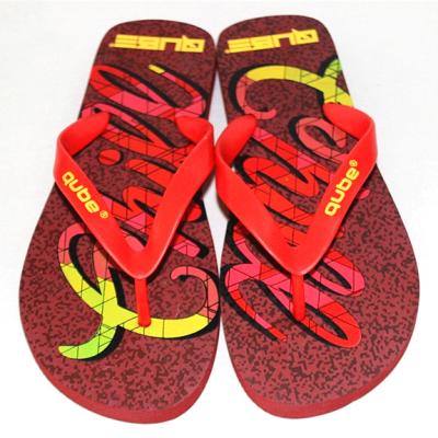 China Custom Men's Flip Flops Summer Outdoor Flip Flops With Logo For Gradient Red-Yellow Lightweight Casual Lightweight Sandy Beach Non-Slip Lightweight for sale