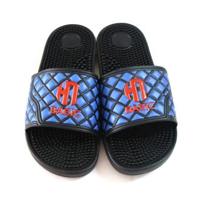 China Fashion Trend OEM Custom Black Slips Rubber Sole Designer Slippers Footwear Soft Embossed Custom Slides Printed With Logo for sale