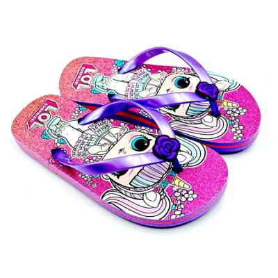 China Super Lightweight Women's Slippers Summer Beach Little Kids Comfortable Flip Flops For Sale Cute Gril Lovely Cartoon Design for sale