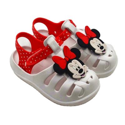 China Factory Wholesale Price Water Proof Cute Mini Kids Shoes Run Safely Printed Flat Sandals Girl Breathable for sale