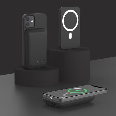 China Wireless Charging QI Certificated 5000 Bank Power Charging Radio PD 15W Low MOQ MAH Fast Shipping For Iphone 12 Magnetic Fast Handheld for sale