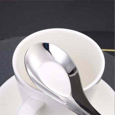 China American Style Wholesale Amazon 304 Stainless Steel Metal Flat Bottom Soup Spoon Cutery Table Serving Dessert Rice Soup Spoon for sale