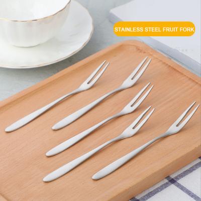 China Eco 304 Food Grade Stainless Steel Disposable Disposable Fruit Fork Fruit Fork Cake Tea Cake Salad Counter Household Cutlery Wholesale Custom for sale