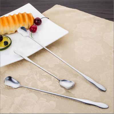 China Creative American Style Stainless Steel Ice Cream Home Stirring Large Cup Cocktail Coffee Tea Cake Dessert Watermelon Fruit Children's Spoon for sale