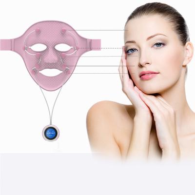 China 2022 3D Silicone 2022 3D Face Mask Device EMS V Spa Electric Ultrasonic Facial Massager Anti Wrinkle Magnet Ion Vibration Machine 001 for sale