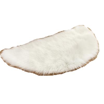 China Modern European Semicircle Fluffy Blanket Area Rug Faux Sheepskin Durable Style Room Rug For Bedroom Living Room (Color : White, Size : 45x90cm) for sale