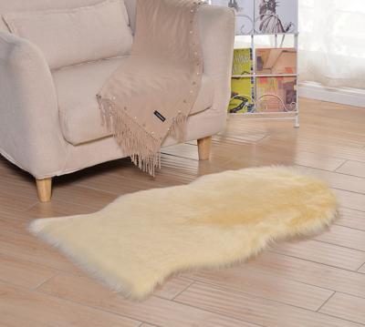 China Long Hair Mat Seat Pad Home Decor Rectangle Faux Sheepskin Soft Fluffy Faux Sheepskin Luxury Solid Washable Area Rug White Shaggy Living Room Rug for sale