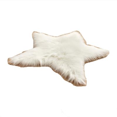 China Modern European Style Five-pointed Star Shape Floor Decorative Carpet Long Soft Fluffy Plush Blankets for sale