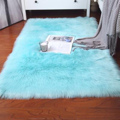 China European Rectangular Rug Wool Living Room Modem Style Artificial Fur Sheepskin Wool Covering Carpet for sale