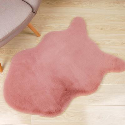 China European and American Gray Faux Rabbit Fur Area Modern Wholesale Fluffy Blanket Style Living Room Large Rabbit Fur Rugs and Carpets Floor Carpet for sale