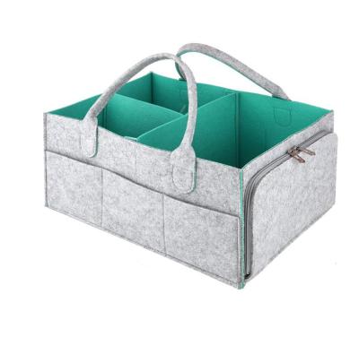 China Wholesale 100% Eco-friendly Large Capacity Trolley Organizer Gray Felt Mommy Baby Waterproof Diaper Bag for sale