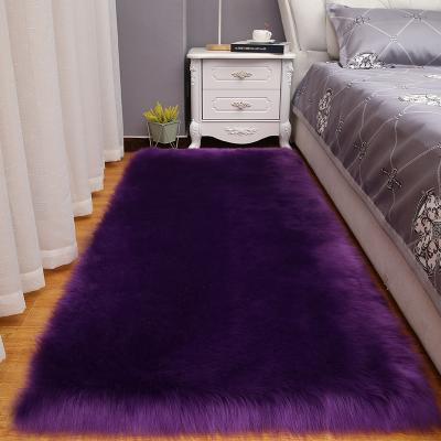 China Modern Bedroom Rug Europe Sheepskin Fur Rugs Living Room Floor Mat Warm Faux Fur Bedside Soft Fluffy Blanket for sale