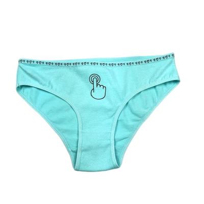 China Good quality anti static elastic band wide side letter printed cotton for girly underwear can be customized briefs for sale