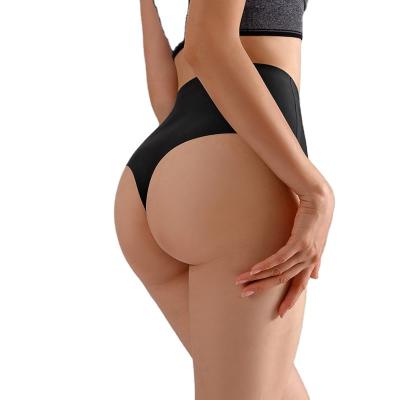 China YCH Amazon anti-static large size seamless one-piece T-pants ice silk women's high-waist abdomen women's panties thong for sale