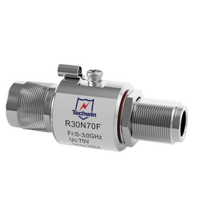 China Techwin 0-3G coaxial gas tube N connector rf lightning surge arrester R30N70F for sale