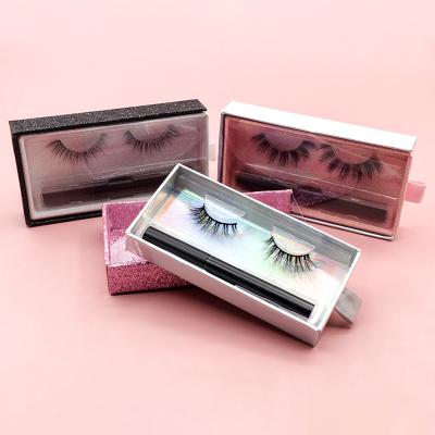 China Wholesale Handmade Nature Box Custom Long False Easy Use 25mm Private Label Eyelash Supplies 3D Mink Lash Glue Pen With Tweezer for sale