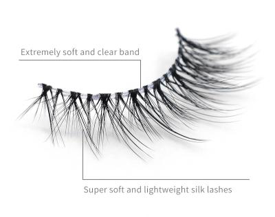 China Soft Packing 5D Mink Eyelashes Wholesale Half Synthetic Lasheswholesale Vendor Eyelash Short Strip 25Mm Clear Easy To Use for sale