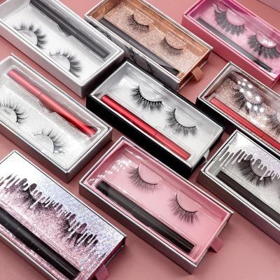 China Light Private Label Magnetic Natural False Lashes Box Book Case Real Mink Wispy 3D Packaging 20Mm 30Mm Faux Eyelashes Luxury Seller for sale