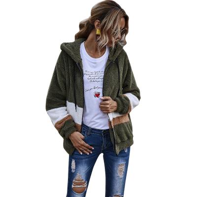 China Viable Ladies Autumn Winter New Women Viable Warm Teddy Fur Coats Woman Fashionable Quilting Casual Fleece Hooded Jacket for sale