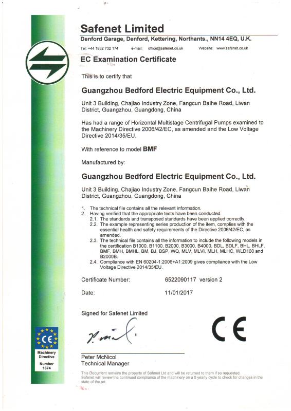 CE - Guangzhou Bedford Electric Equipment Co., Ltd.