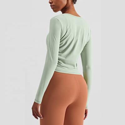 China High Quality Breathable Custom Made Sports Exercise Clothing Long Sleeve Yoga Top Women Sports Top for sale